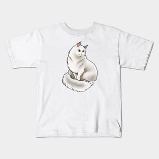 Cat - Siberian - White Kids T-Shirt